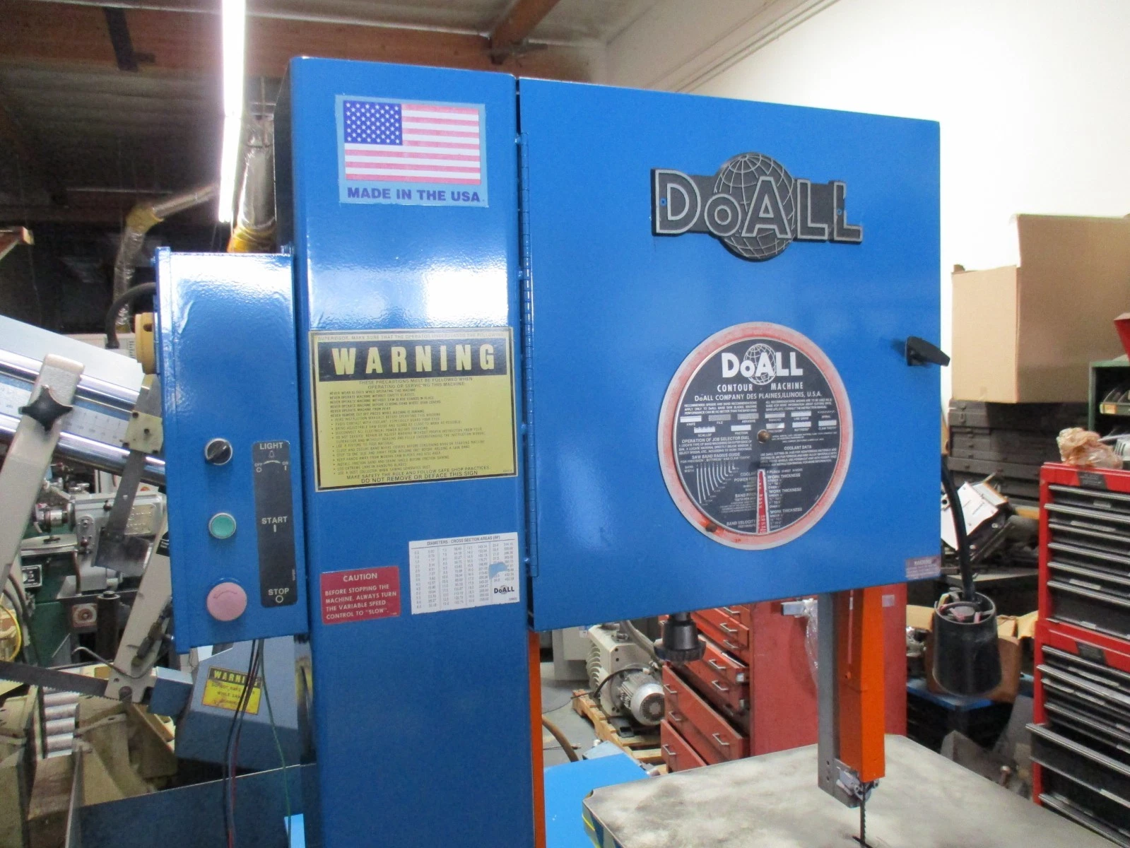 20" DoAll, vertical countour bandsaw, variable speed - Image 6