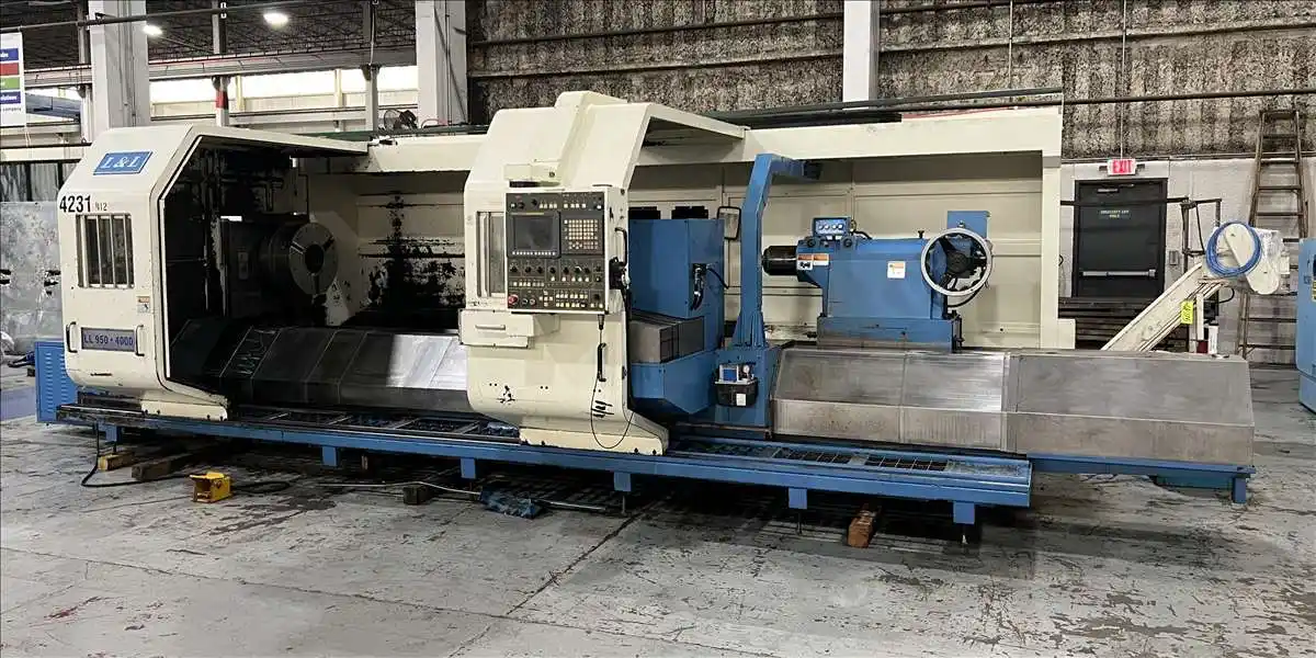 L & L Machinery #LL950-4000, CNC lathe, Fanuc 0iTD, 37" swing, 1884" centers, 3-jaw front & rear chuck, 2009 - Image 3