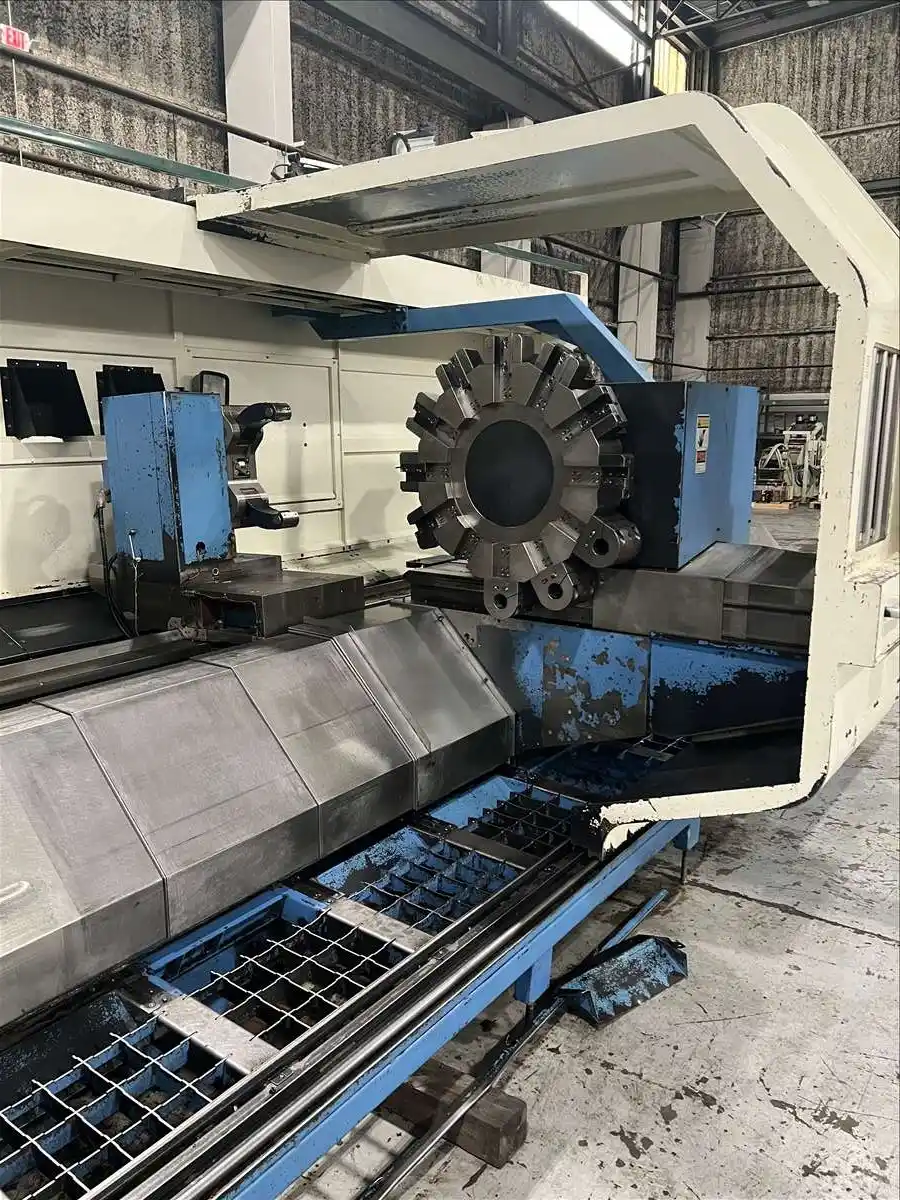 L & L Machinery #LL950-4000, CNC lathe, Fanuc 0iTD, 37" swing, 1884" centers, 3-jaw front & rear chuck, 2009 - Image 7