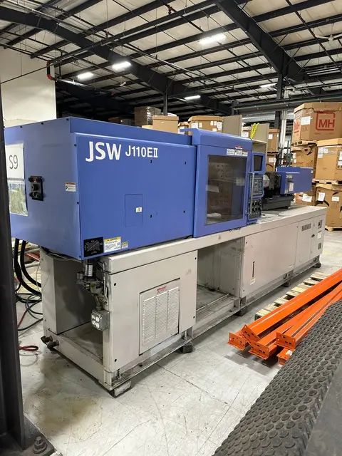 110 Ton, 5.6 oz., JSW #J110EII, horizontal plastic injection molder, 29.53" daylight, 16.14" x 16.14" tie bar - Image 1