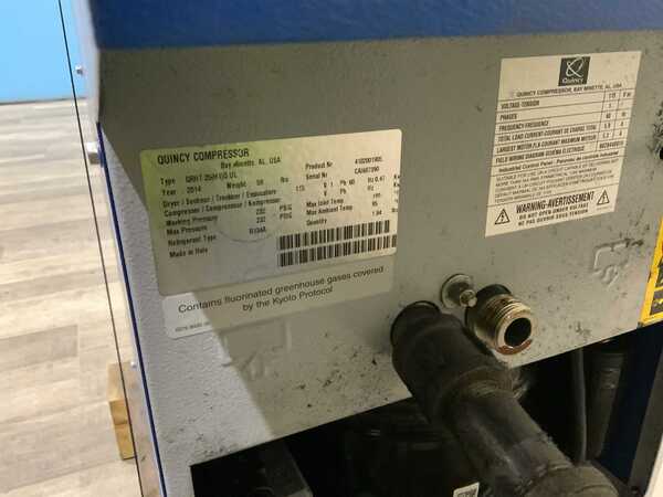 25 cfm, 180°F, 232 psi, Quincy #QRHT-25, refrigerated compressed air dryer, R134a, 2014 - Image 9