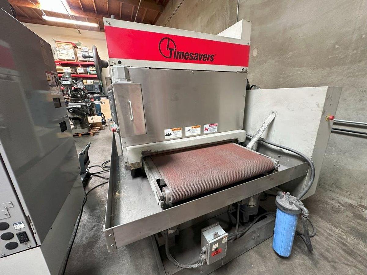 37" x 60" Timesavers #137-HDMW, wet grinding / graining machine, 15-45 FPM, Timesaver PLC, air knife dryer - Image 5