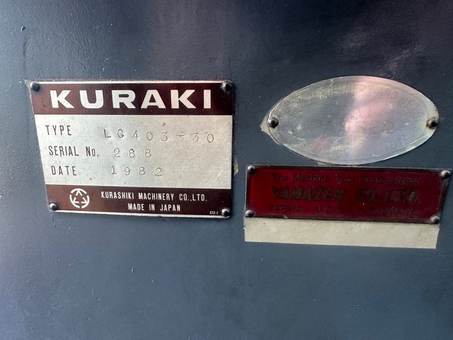 Kuraki #LC-403, Hollow Spindle Lathe, 33" swing, 130" cc, 12.5" bore, 20.75" swing over cross slide, 1982 - Image 9