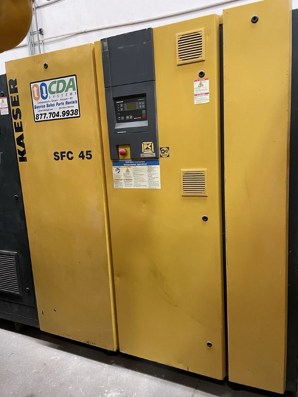 125 psig, Kaeser #SFC45 125, rotary screw air compressor, 60 HP, 2005 - Image 1
