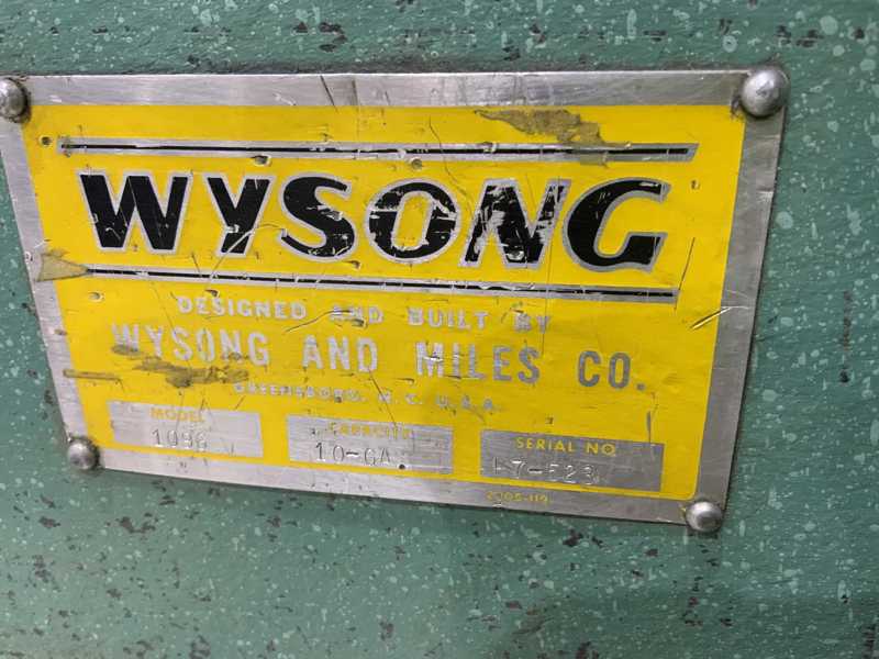 10 gauge x 8' Wysong #1096, power squaring shear, 24" front operated back gauge, 12 hold downs, 88" squaring - Image 8