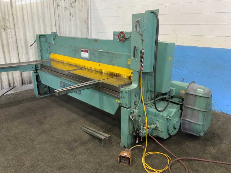 10 gauge x 8' Wysong #1096, power squaring shear, 24" front operated back gauge, 12 hold downs, 88" squaring - Image 10