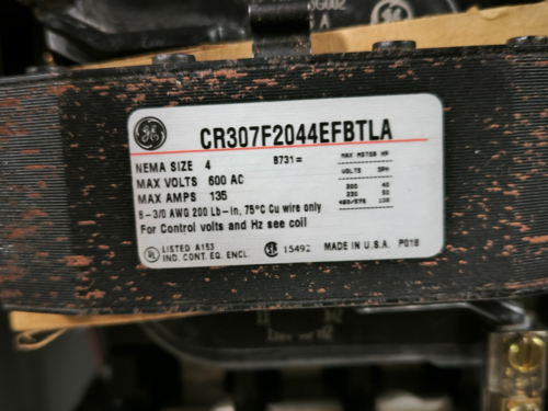 GE General Electric #300-Line-Control, Combination Starter Breaker, CR307F2044EFBTL - Image 5