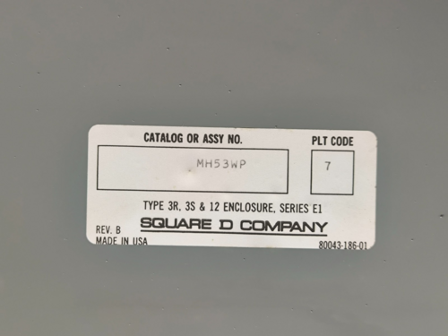 Square D #MH53WP, Panelboard Enclosure, 3R, 3S, unused - Image 3