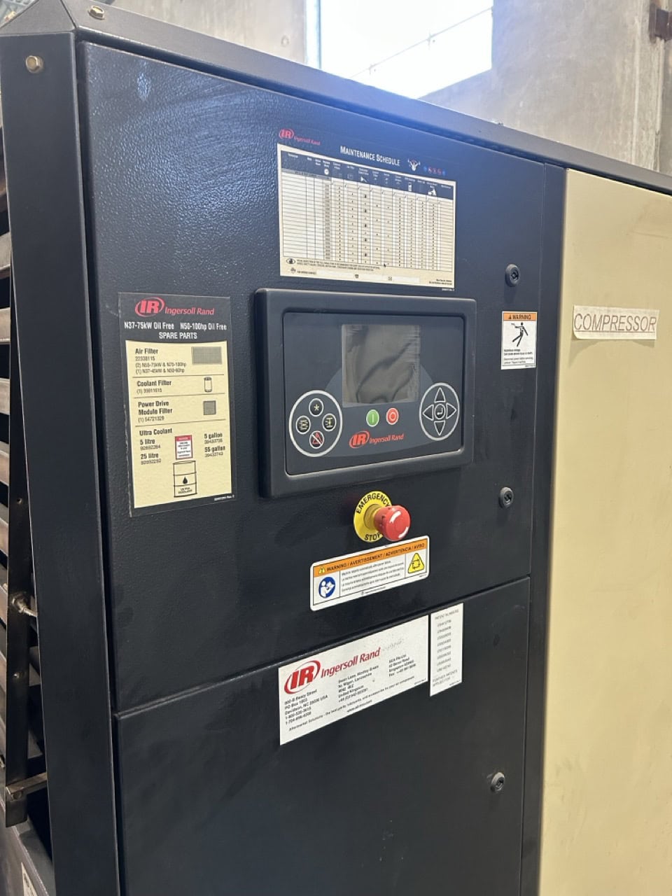 435 cfm, 100 psig, Ingersoll-Rand #IRN100H-OF, Oil-free Rotary Screw Compressor, 100 HP, 460 V., 3ph, Iso - Image 5