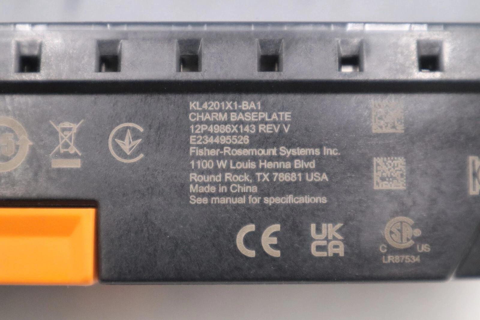 Emerson DeltaV KL4201X1-BA1 CHARM BASEPLATE USED UNIT STOCK 2911A - Image 5