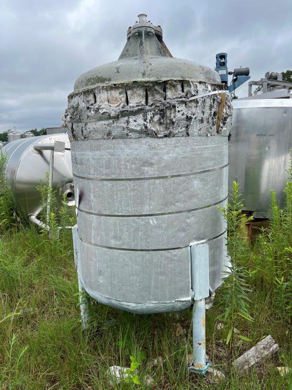 260 gallon Polypropylene Tank, 40" diameter x 48" straight side, Dish Top & Bottom, On Legs - Image 2