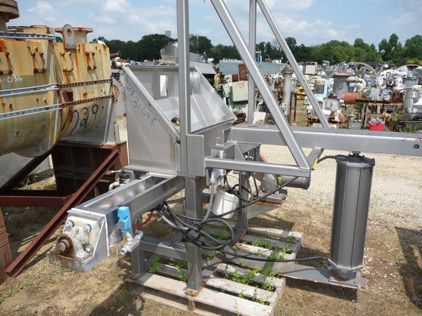 Metalcraft, Tote Tilt Discharge Station, 50" width Tote Cradel & Aluminum Hopper, 6" diameter x 6' L - Image 1
