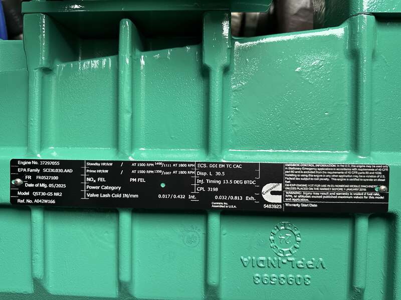 1000 KW Cummins #DQFAD, diesel generator set, 277/480 Volts, 1490 HP @ 1800 RPM, QST30-G5 NR2 engine, EPA - Image 10