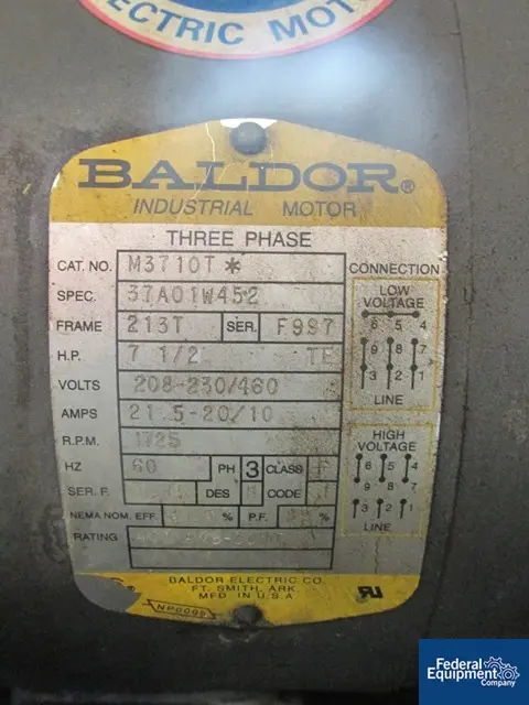 7.5 HP CompAir #TA5218H37, Air Compressor, liquid cooled w/ radiator, carbon steel tank, 460 V., 3 phase, 1996 - Image 6