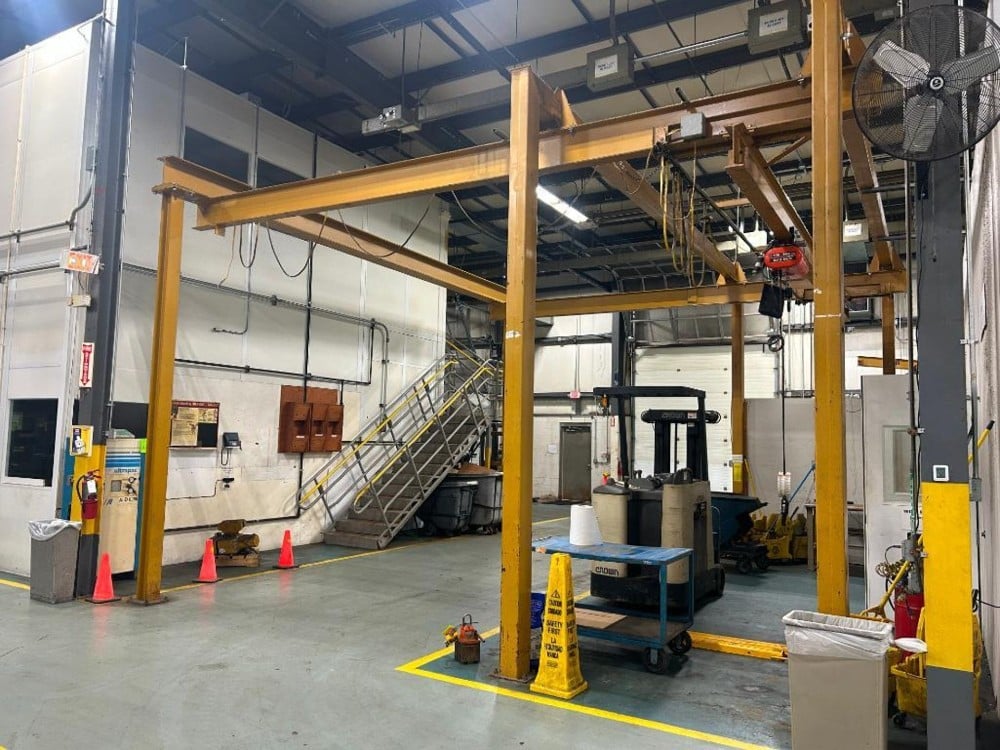 2 Ton, Contrex I-Beam Contrex w/4000 lb. CM Shopstar chain hoist 6 post (Already Taken Down) - Image 2
