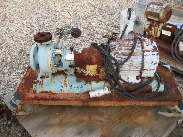 20 GPM @ 150' TDH, Goulds #3196, Stainless Steel Pump, 1.5" x 3", 6" diameter Impeller, 3 HP, 3500 RPM - Image 1