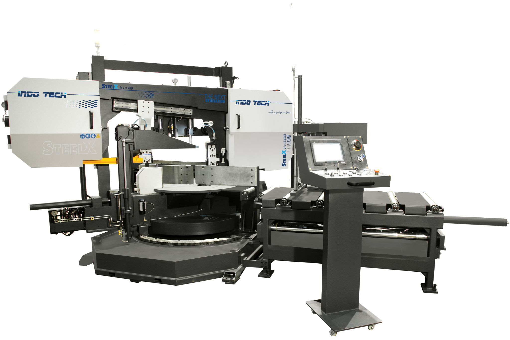 12" x 12" Indotech #SteelX-i-12x12-NC, Auto horizontal bandsaw, 191.3" x 1.33" x 0.05" blade, prog miter - Image 4