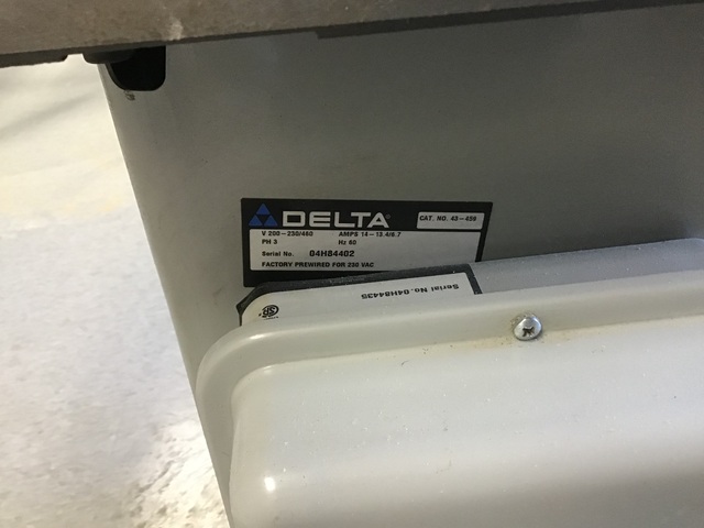 Delta #43-459, Shaper, w/ Power Feeder, 5 HP, 208-230/460 V., 1.25" spindle, 7k/10k RPM, 27" x 40" table - Image 9