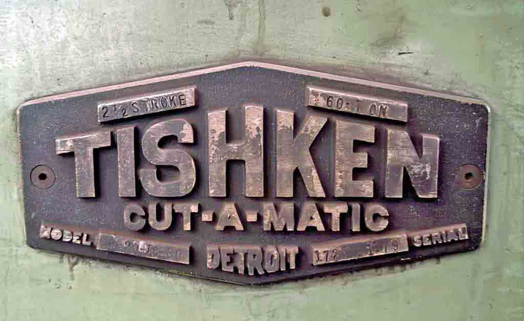 60 Ton, Tishken #CO-20-18-60, cutoff press, 2.5 stroke, air clutch, mounting base - Image 8