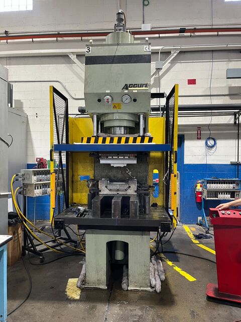 176 Ton, Accurl #HPPx160T/16T, 4-post guided ram gap frame hydraulic press, 22" stroke, 44" daylight, 39" - Image 1