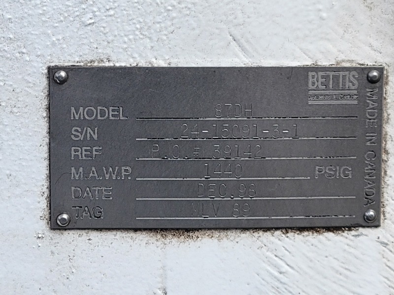 Bettis #87DH, Series 7 hydraulic quarter turn valve double acting operator, 1440 psig - Image 2