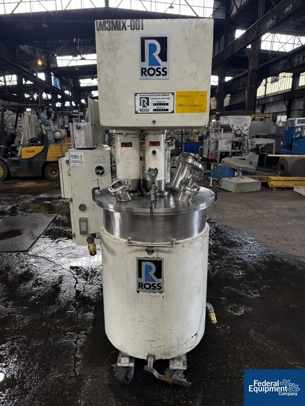 50 gallon Ross #CDA-50, Multi Shaft Mixer, 316 Stainless Steel, 50 psi jacketed side & bottom, 2" bottom - Image 5