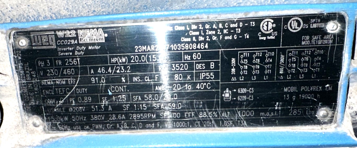 200 icfm, 14 psig, Gardner Denver #IQ-RB, blower package IQRB99A & RBS35LHBD, 20 HP - Image 5