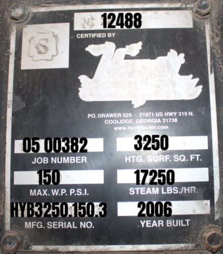 500 HP Hurst, Boiler System, 150 PSI, 3250 sq.ft. heat area, 2006 - Image 2