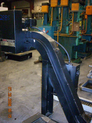 7.5" x 12.5' Turbo #6287-8004, Belt Type Chip Conveyor, 3" Moving Belt width, 7.25" High, 100" Belt Flat - Image 2