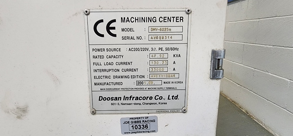 Daewoo Doosan #DMV-6025s, Vertical Machining Center, Fanuc 18iMB Control, 59.8" X, 25.6" Y, 25.6" Z, 28.7" x - Image 1