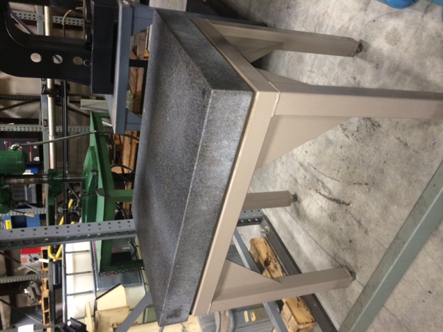 2 4" x 36" x 4" Brown & Sharpe, Surface Plate, w/Stand, No Ledge, Grade B, Gray Granite, 500 lbs. Weight - Image 2