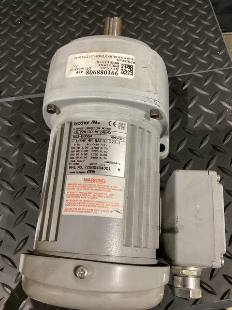 BROTHER HP G3L22N120 RPM MF2AENX 0.125HP Inline Gearmotor w/ Brake USED - Image 4