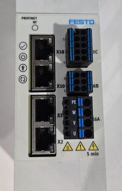 Festo #CMMT-AS-C2-3A-PN-S1 compact servo drive profinet 3a used - Image 2