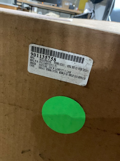 Holophane pvc10mp27qy11-f1 1000w mh high bay fixture 277v new - Image 1