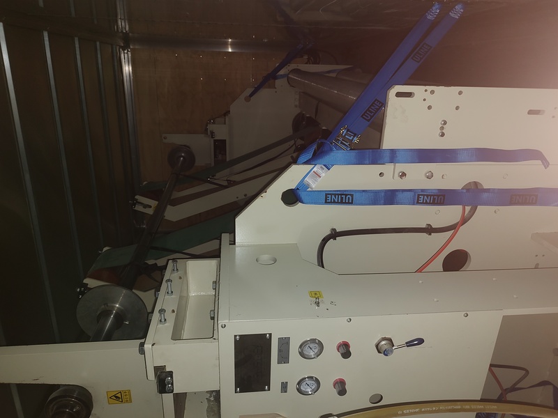 Baosuo #PF-EA-2900, 112" wide slitter rewinder, 3 unwind stands, 350 FPM, 2019 - Image 1