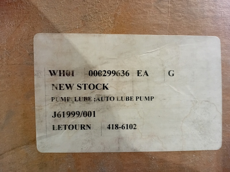 Letourneeau #R4186102, automatic lube pump assembly, new surplus - Image 2