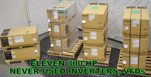 300 HP Mitsubishi, FR-A840-04810-E1-US, variable speed frequency drive inverters, ethernet, never used, 2023 - Image 4