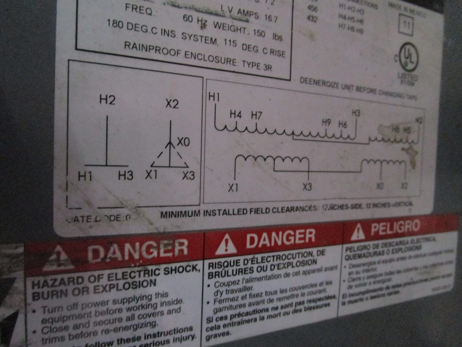 6 KVA 480 Delta Primary, 208Y/120 Secondary, Square D 6T2F, transformer, 7.2-16.7A, 3R, type STCLAS - Image 4