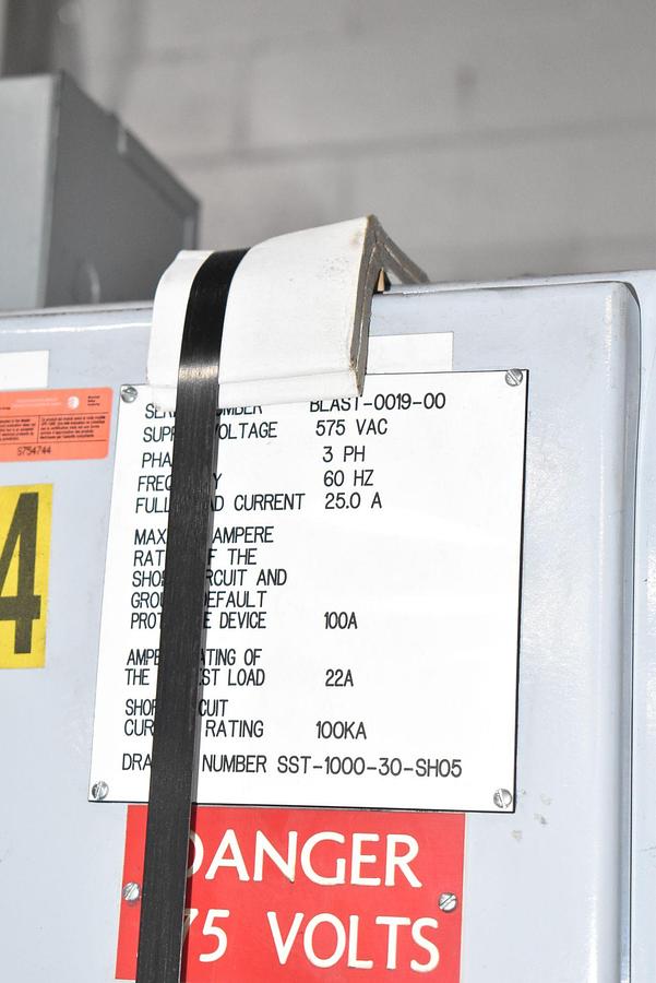 6 cu.ft. Sinto #6BB, tumbler blasters, Goff style 15 HP direct drive wheel, rubber belt, PLC controls, - Image 4
