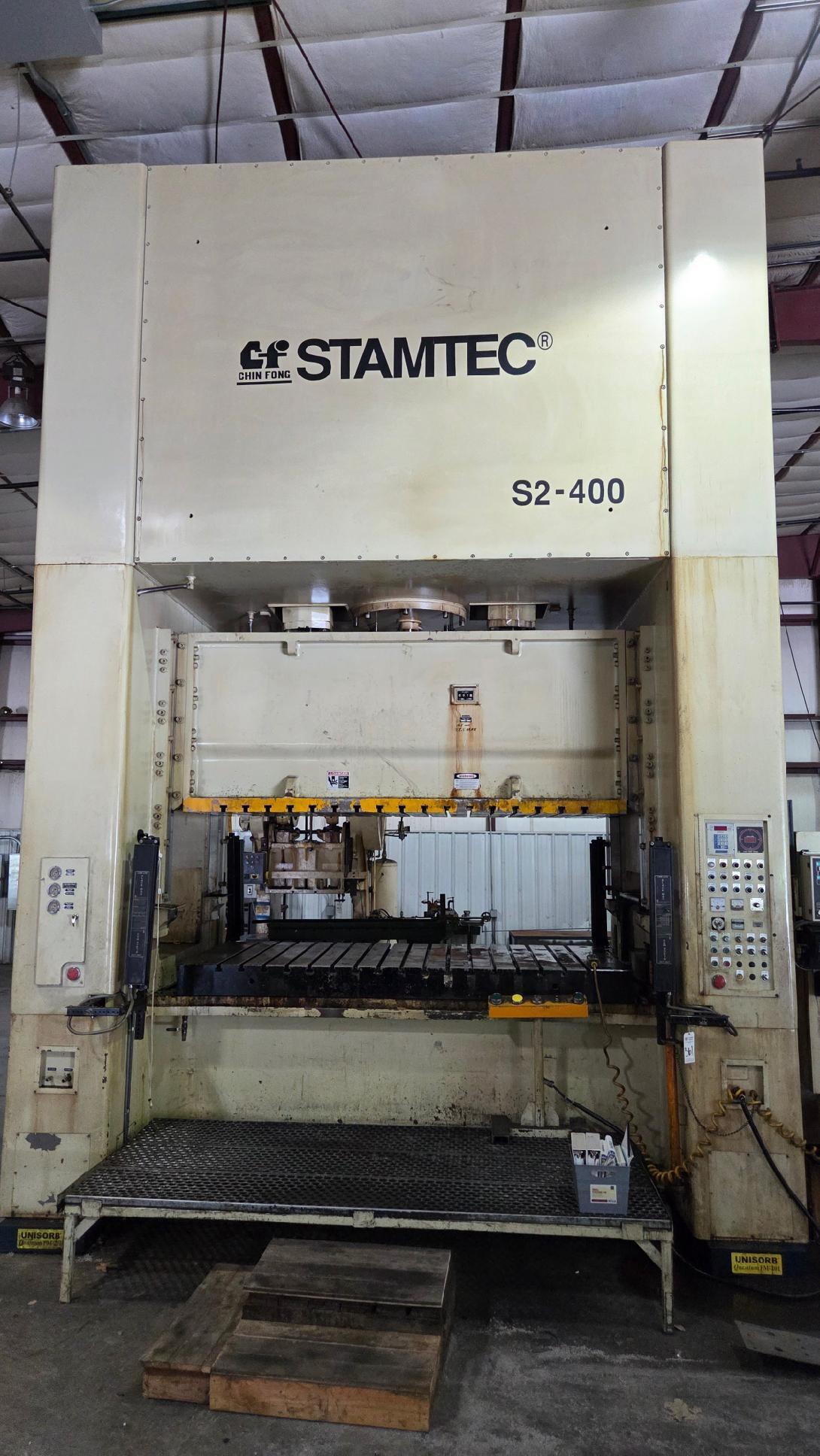 440 Ton, Stamtec #S2-400, straight side double crank press, 11.8" stroke, 27.5" Shut Height, air clutch & - Image 2