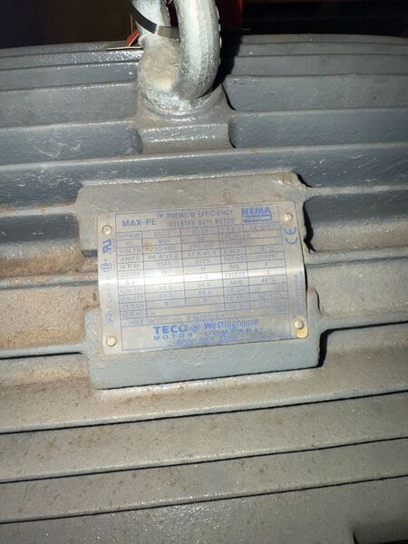 Stainless steel centrifugal pump, 30 HP, Westinghouse motor - Image 2