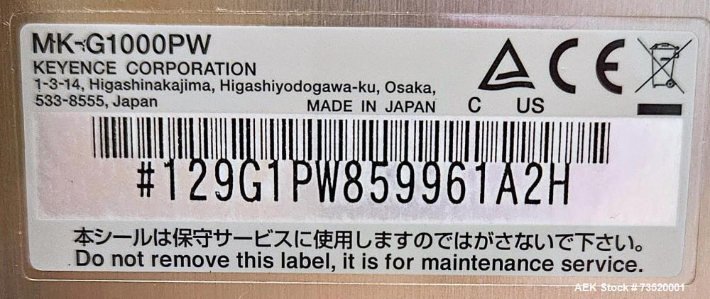 Keyence #MK-G1000PW, Continuous Inkjet Printer, Stainless Steel, Multi-Line, Barcoding, 2,525 characters/sec - Image 4