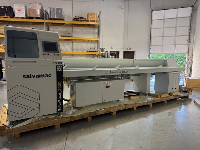 Salvamac #Salvapush-2000, Optimizing Saw, 20" blade, 240/480 V., 3ph, 1.64'-13.45' board L, 296 FPM feed, 2024 - Image 1