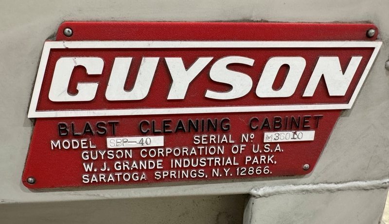 32" x 24" x 19" Guyson #SBP-40, cyclone reclaim 75/12, 750 cfm, safety interlock doors, 2003 (2 available) - Image 8