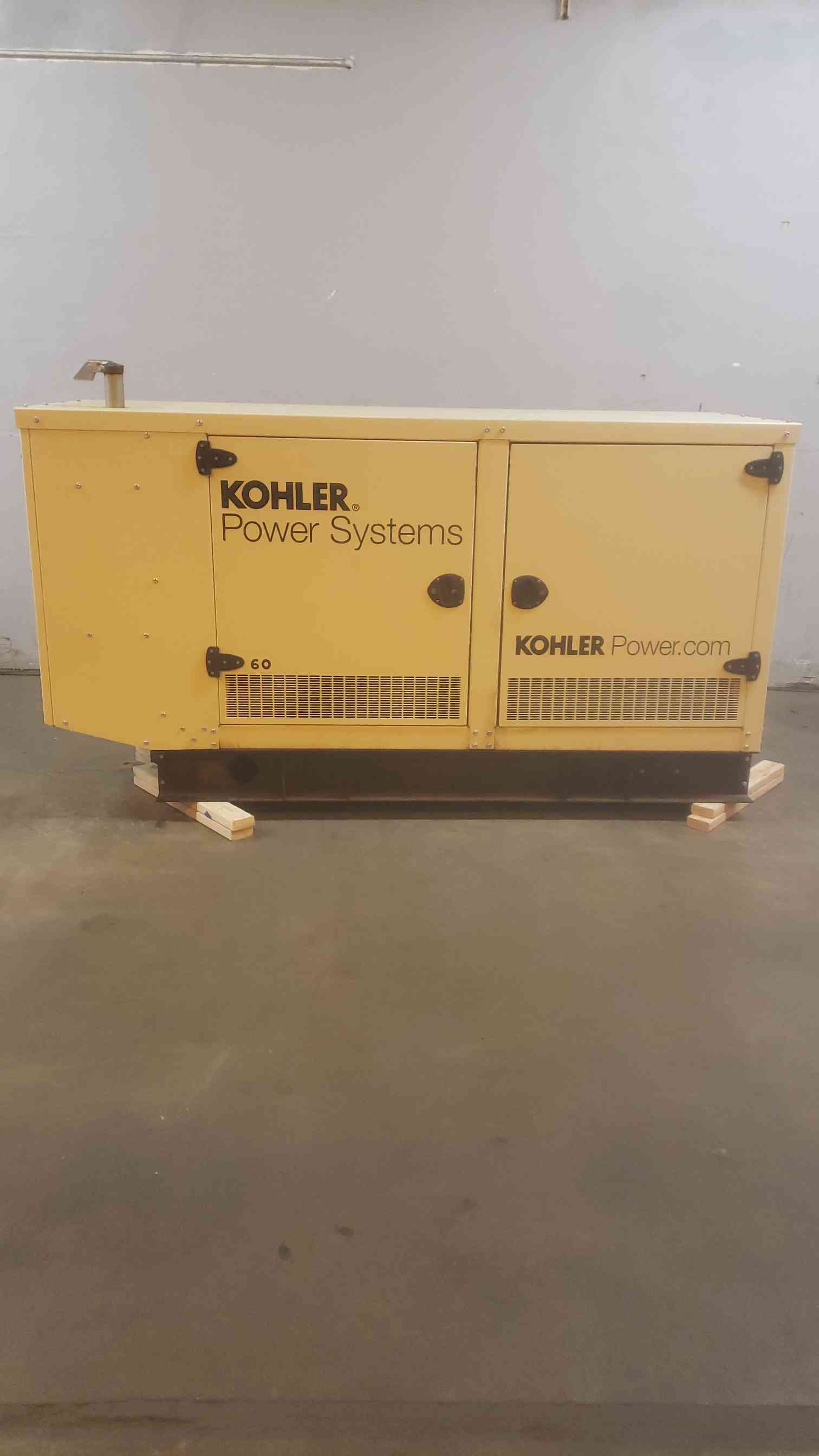 60 KW Kohler #60REZGB, Natural gas Generator, 240 Volts, 225A, 1PH, 60Hz, 4418.2 Hrs - Image 1