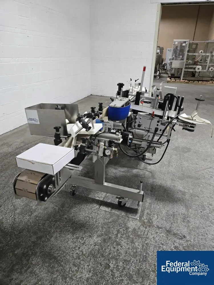 Quadrel #Moduline, In-Line Labeler, Stainless Steel, hot stamp printer & reject, on wheels, 220 V. - Image 3