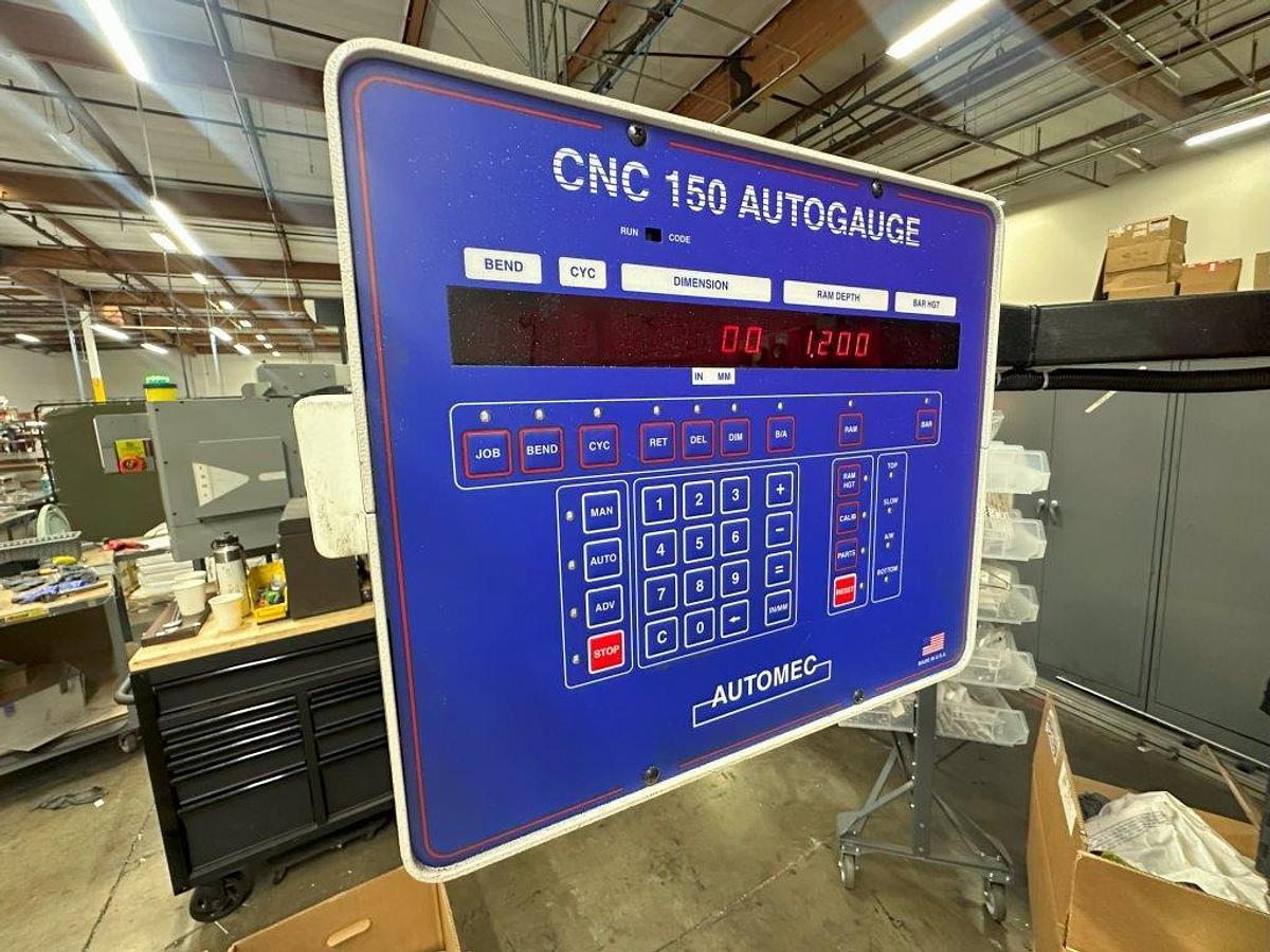 110 Ton, Amada #RG-100, CNC press brake, 9.8' overall, 100" between housing, 3.9" stroke, 15.75" throat - Image 5