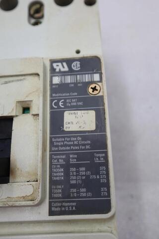 Cutler-hammer hm2p400x5ws10 motor circuit protector series c 600vac stock #3221 - Image 3