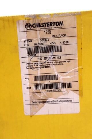 Chesterton 1730 mill pack mechanical packing 0.687" 10lb stock #3482 - Image 1