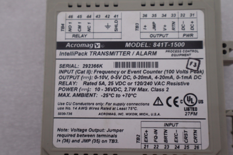 Acromag 841t-1500 intellipack transmitter alarm module #k-1806 - Image 2